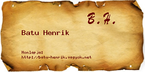 Batu Henrik névjegykártya